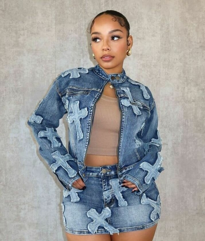 Ensemble en denim tendance
