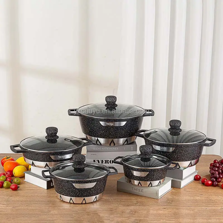 10pcs granite cookware