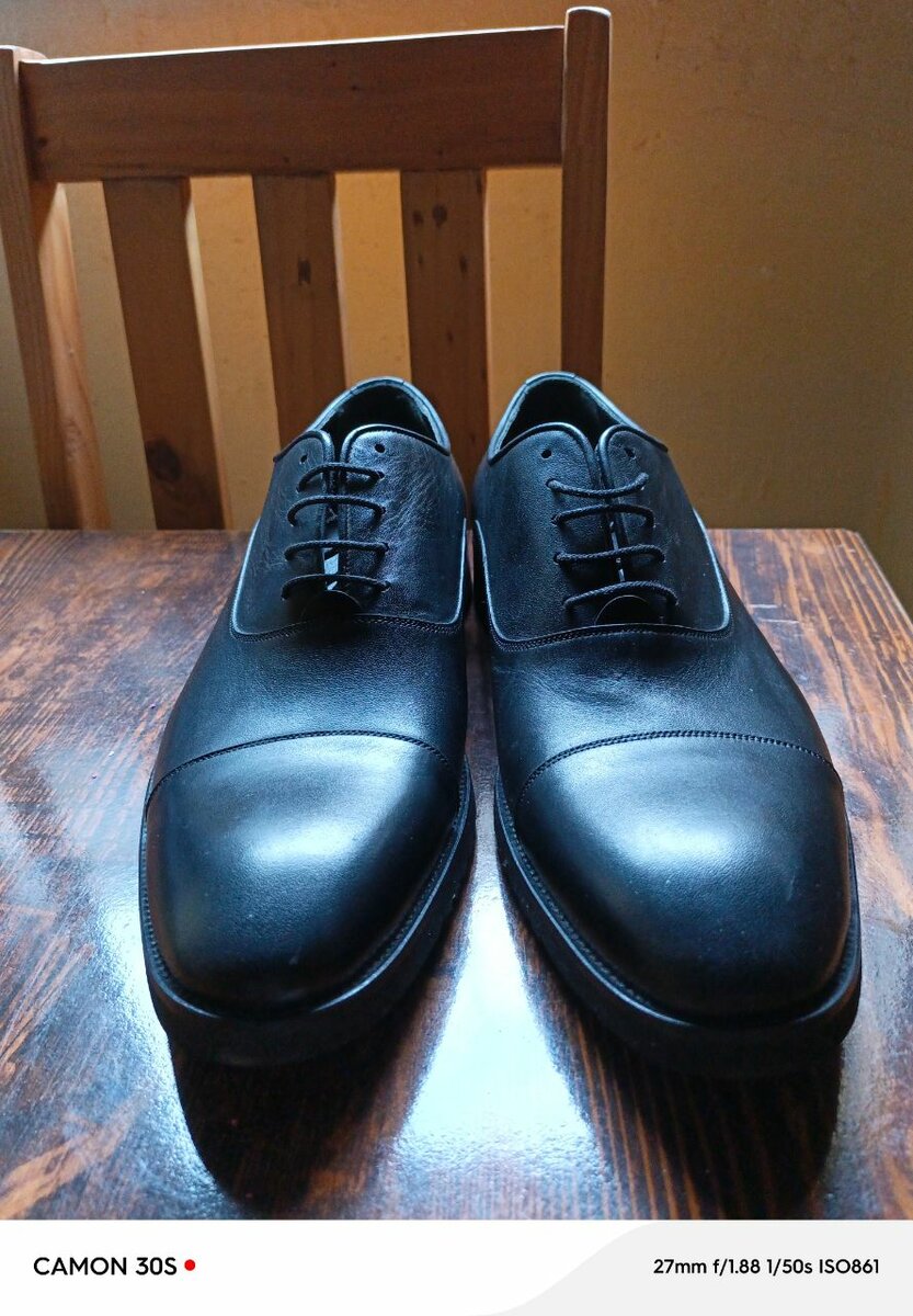 Charcoal black leather  smart shoes