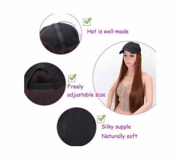 Casquette avec perruque longue
