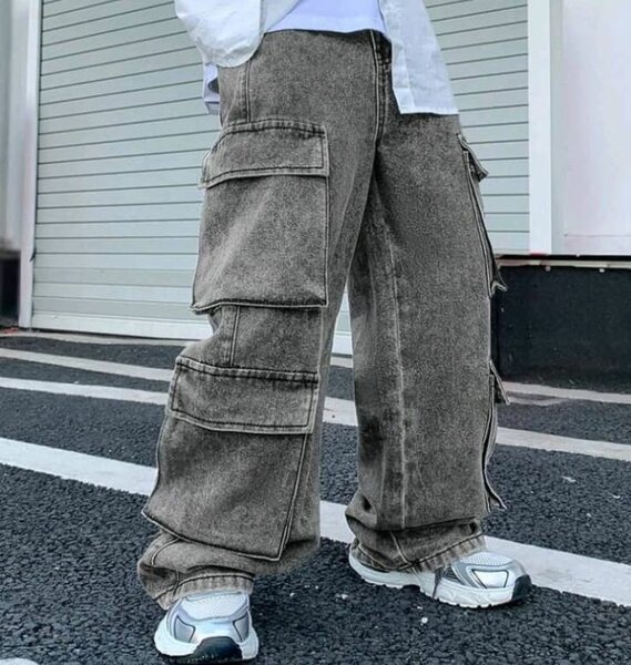 Pantalon cargo ample unisexe