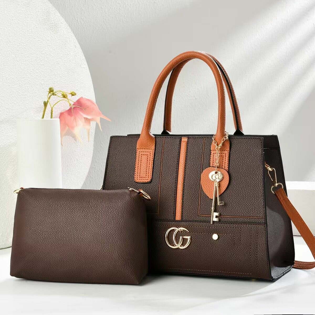 Ensemble Sac à Main Élégant en Cuir