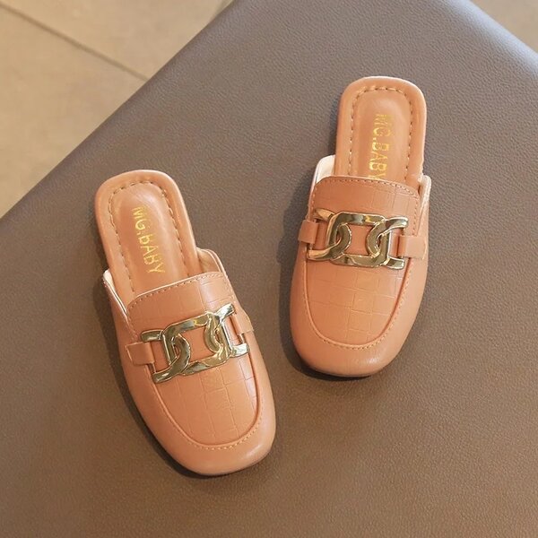 Kids unisex luxury half shoes size 36 available in black