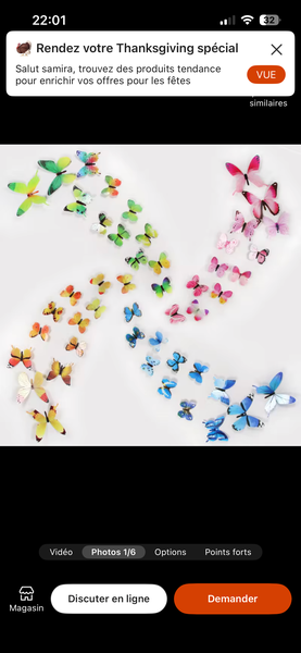 Autocollants Muraux Papillons 3D