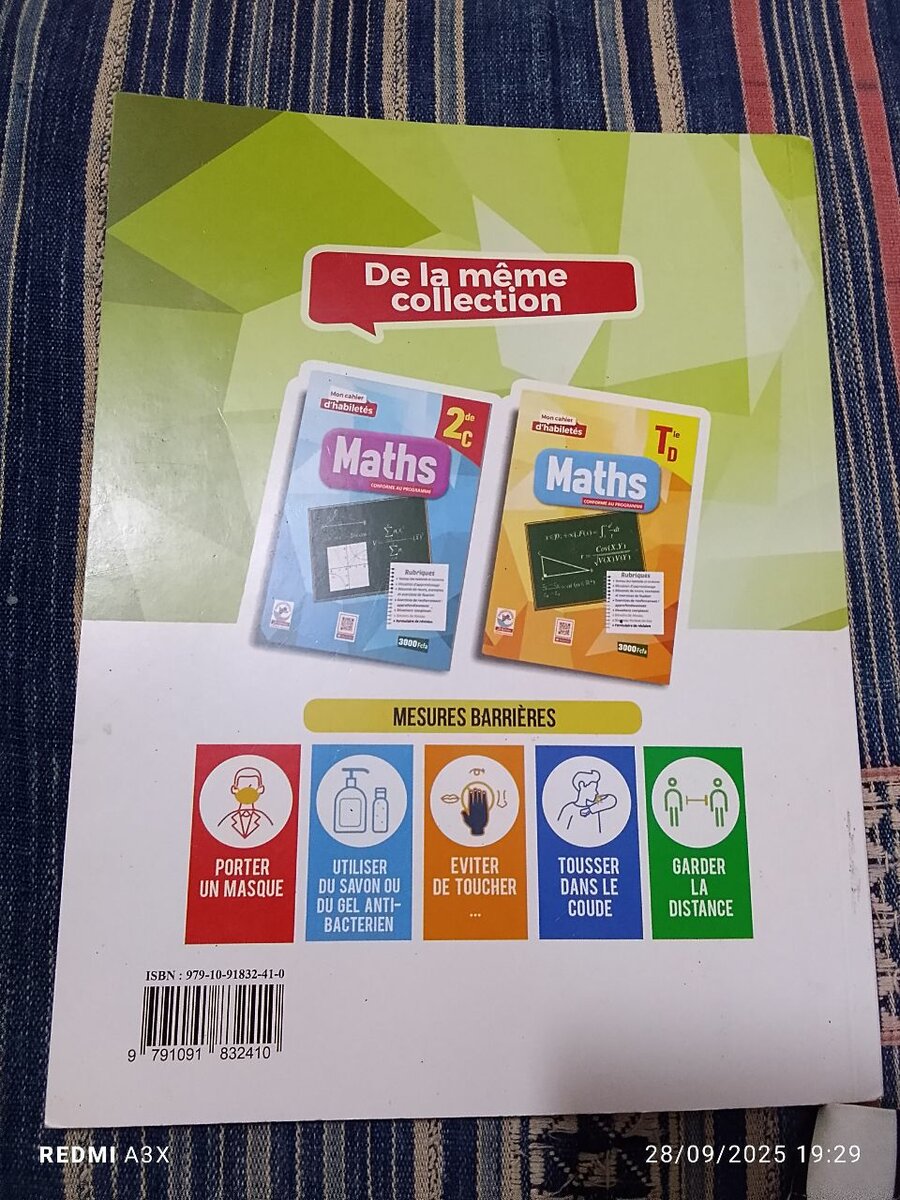 Cahier Maths 2A - Programme Officiel