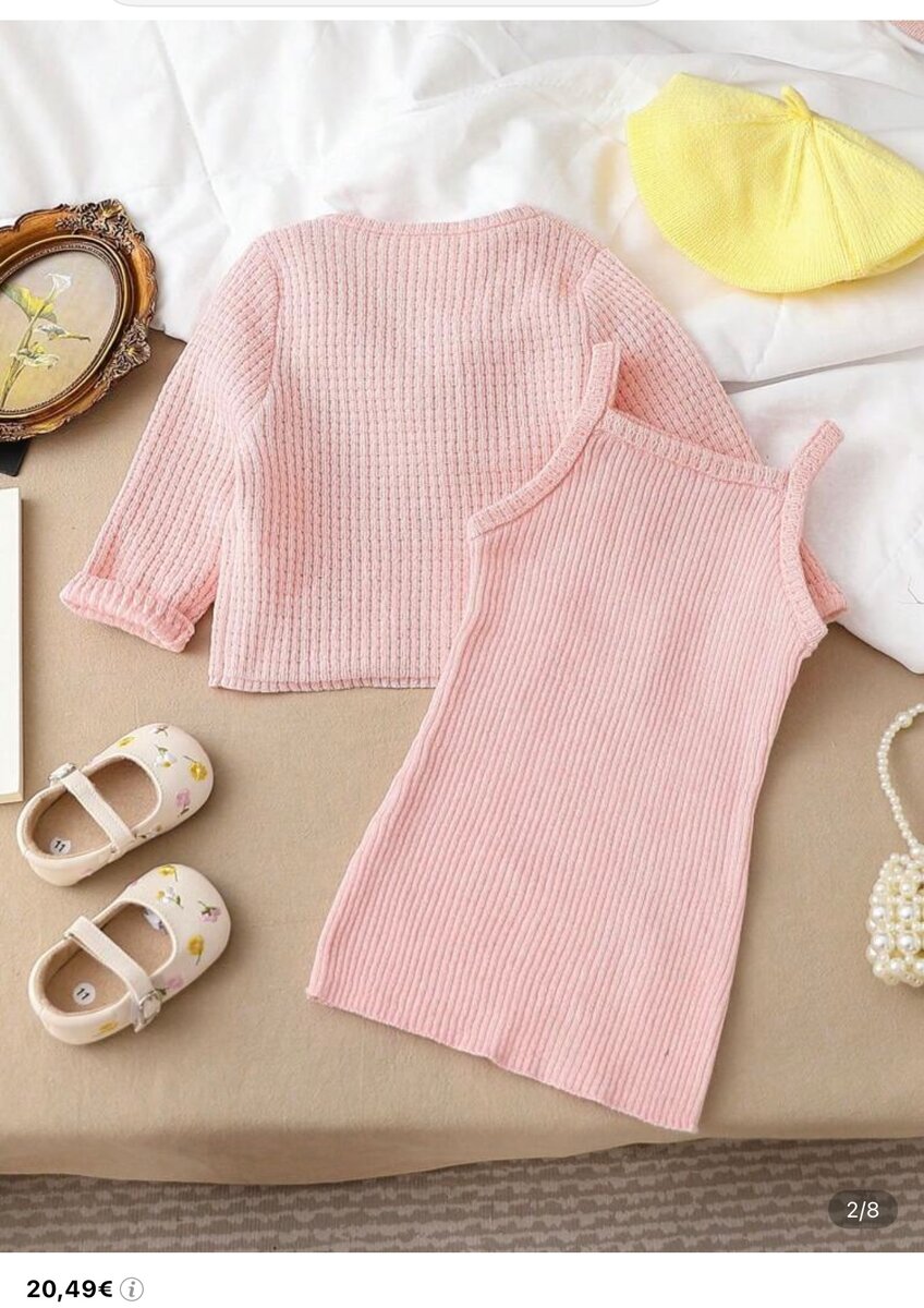 Gilet et Robe Tricot Fleurs Enfant