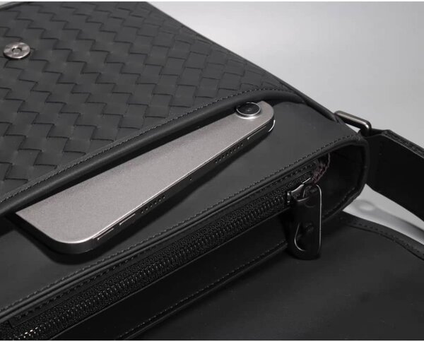 Sacoche en cuir tissé élégante