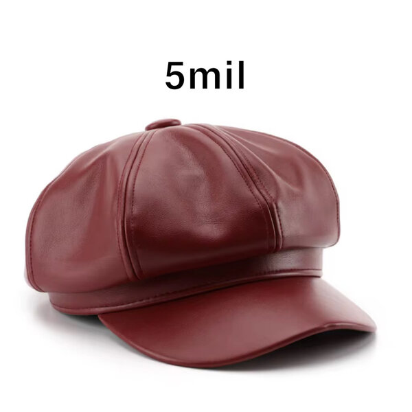 Casquette en cuir rouge