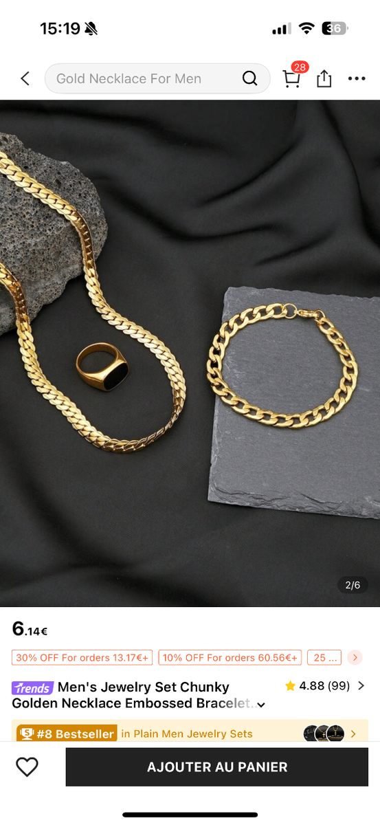 Ensemble Bijoux Homme Luxe