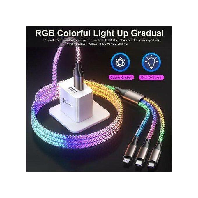 Câble de Charge 3-en-1 RGB