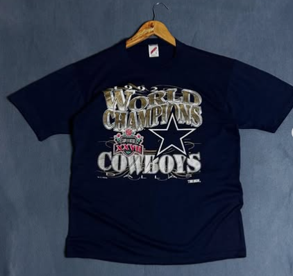 Rare single stitch Vintage 1992 world champion cowboys Super Bowl t shirt size: M