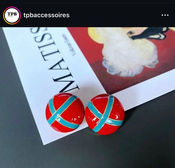 Vibrant Red Stud Earrings