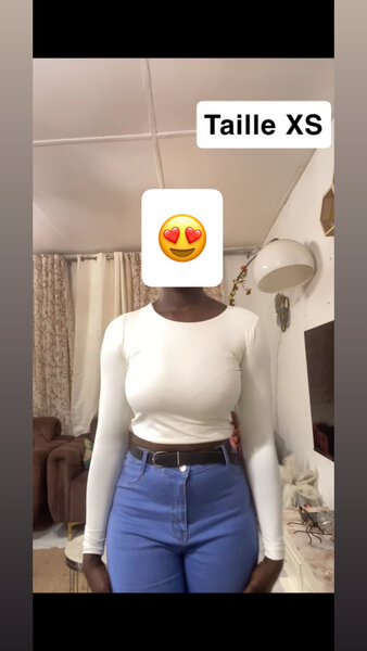 T-shirt col rond blanc XS