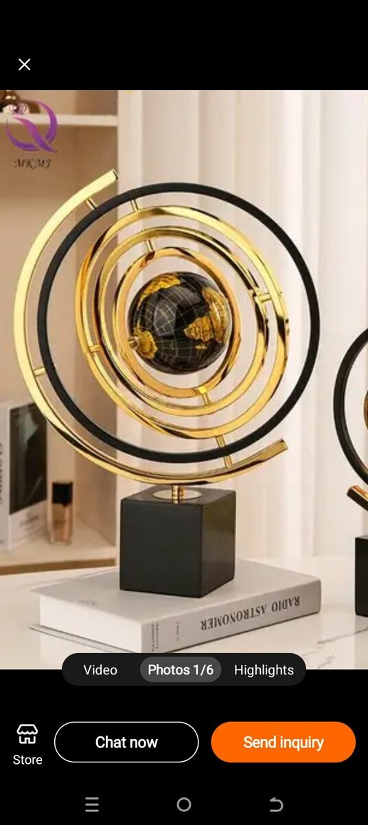 360° METAL ROTATING GLOBE