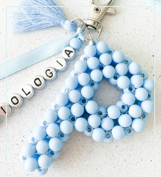 Porte-clés lettre perles
