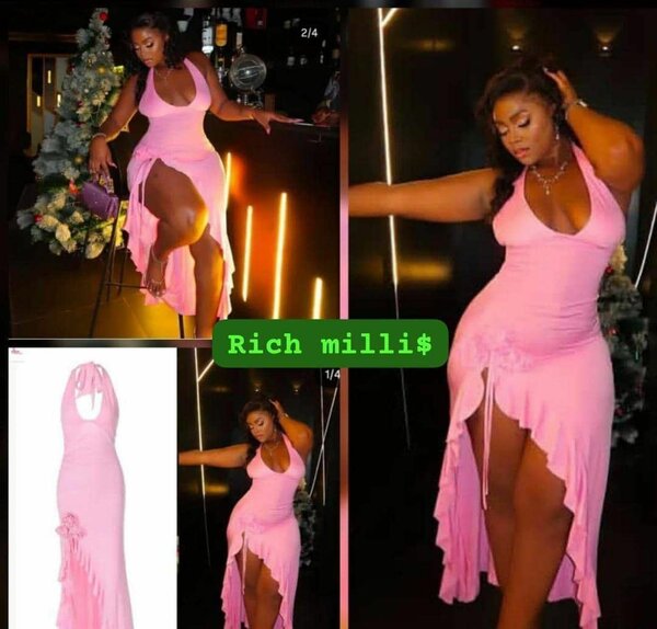 Robe Rose Évasée Élégante