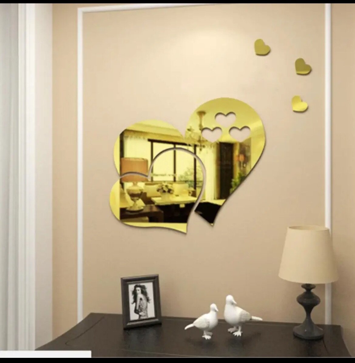 Love shaped acrylic mirror