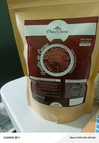 Poudre de cacao naturelle sans sucre 450g