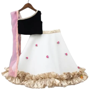 Designer Lehenga Choli Dress Ghagra, ( Fabric Chamki And Tissue Net ) ( Size 1 Yrs To 16 Yrs)