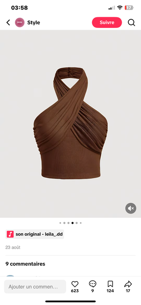 Top croisé sans manches