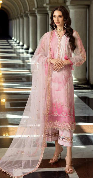 Festive Edition - Unstitched Embroidered Lawn with Handwork & Embroidered Dupatta