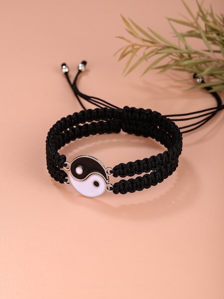 Bracelet Yin Yang tissé réglable