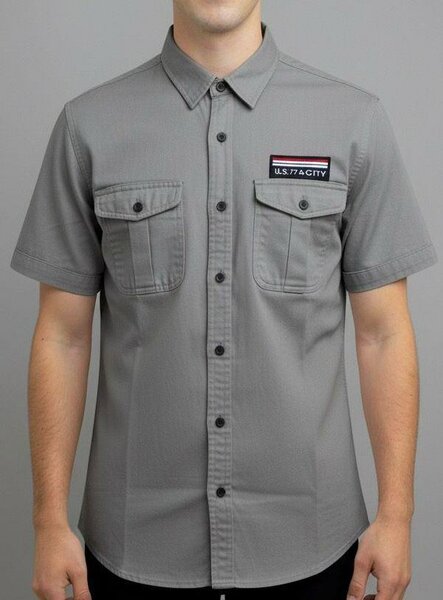 Chemise militaire homme à manches courtes