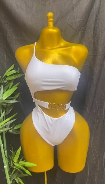 Maillot de bain asymétrique blanc
