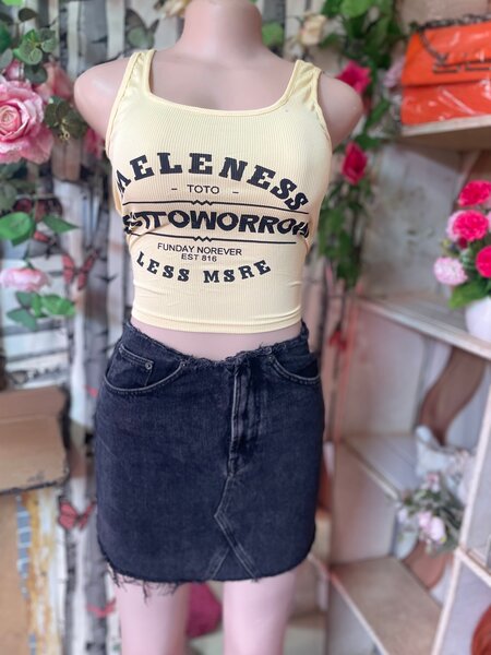 Top court jaune pour femmes