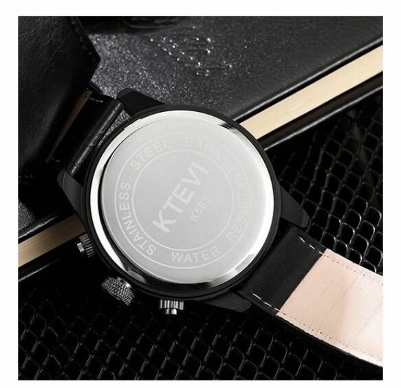 Men's high quality leather strap watch
