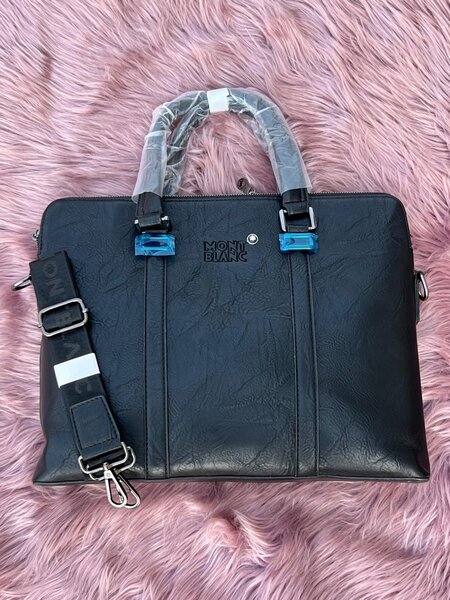Black MontBlanc Leather Laptop Bags