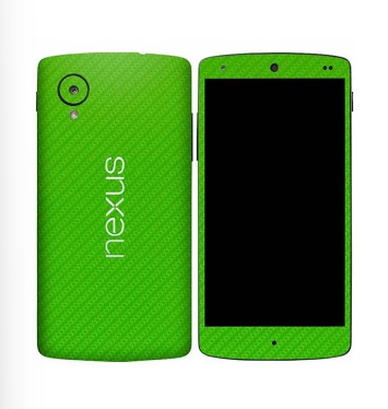 Nexus 5 Green Carbon Fiber Texture Mobile Skin