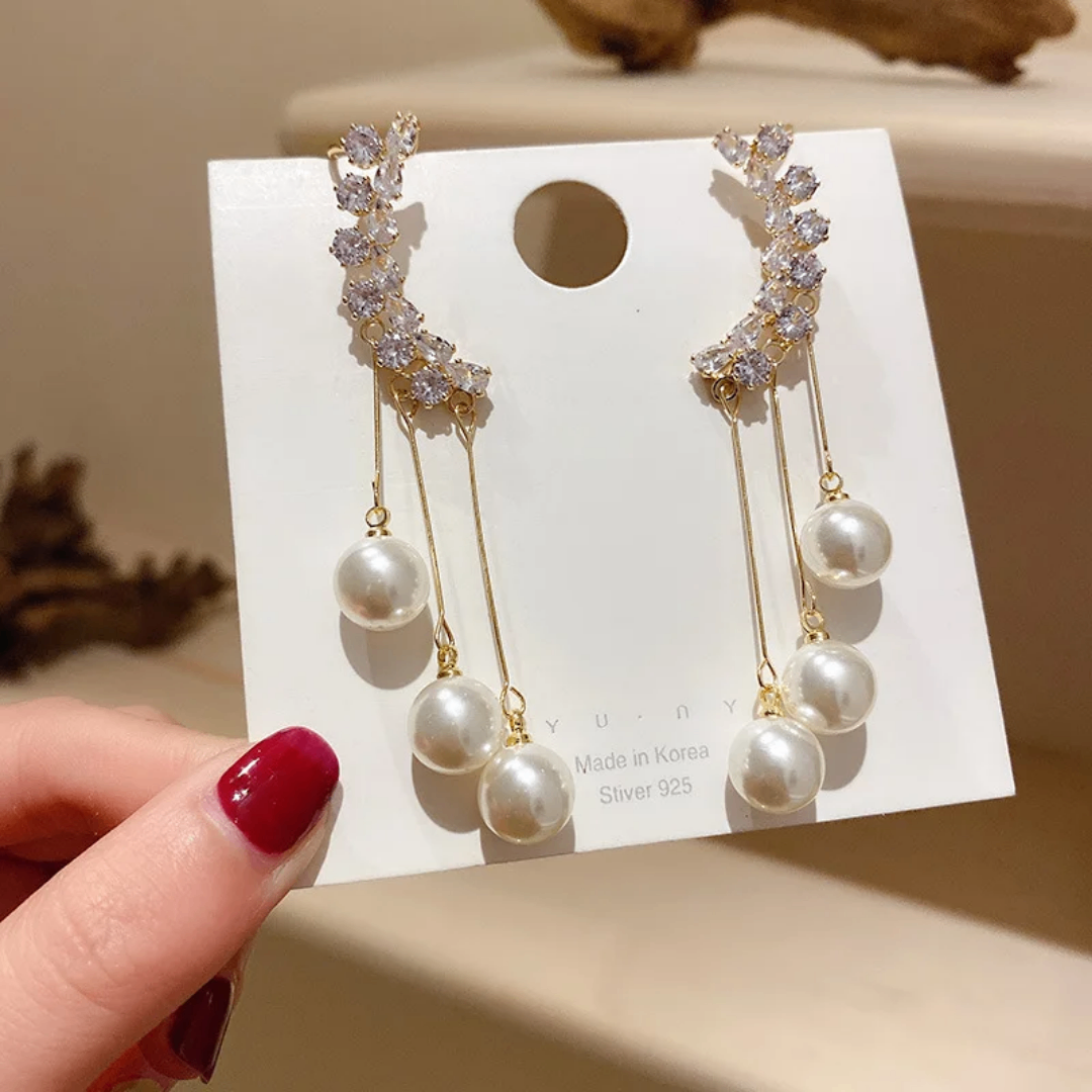 Boucles d'oreilles perles élégantes