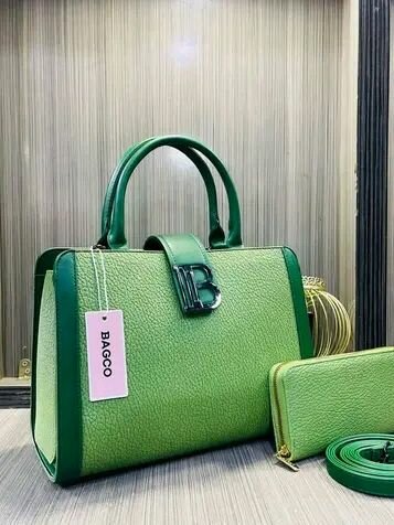 Sac à main en cuir vert chic