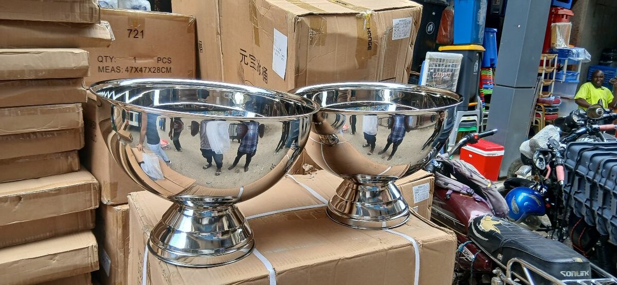 Grand seau à champagne en acier inoxydable