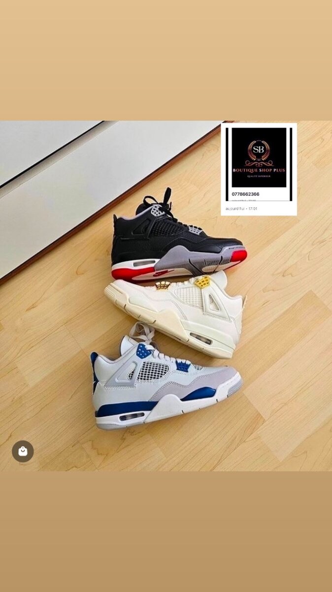 Basket Jordan 4 authentique avec sa boîte