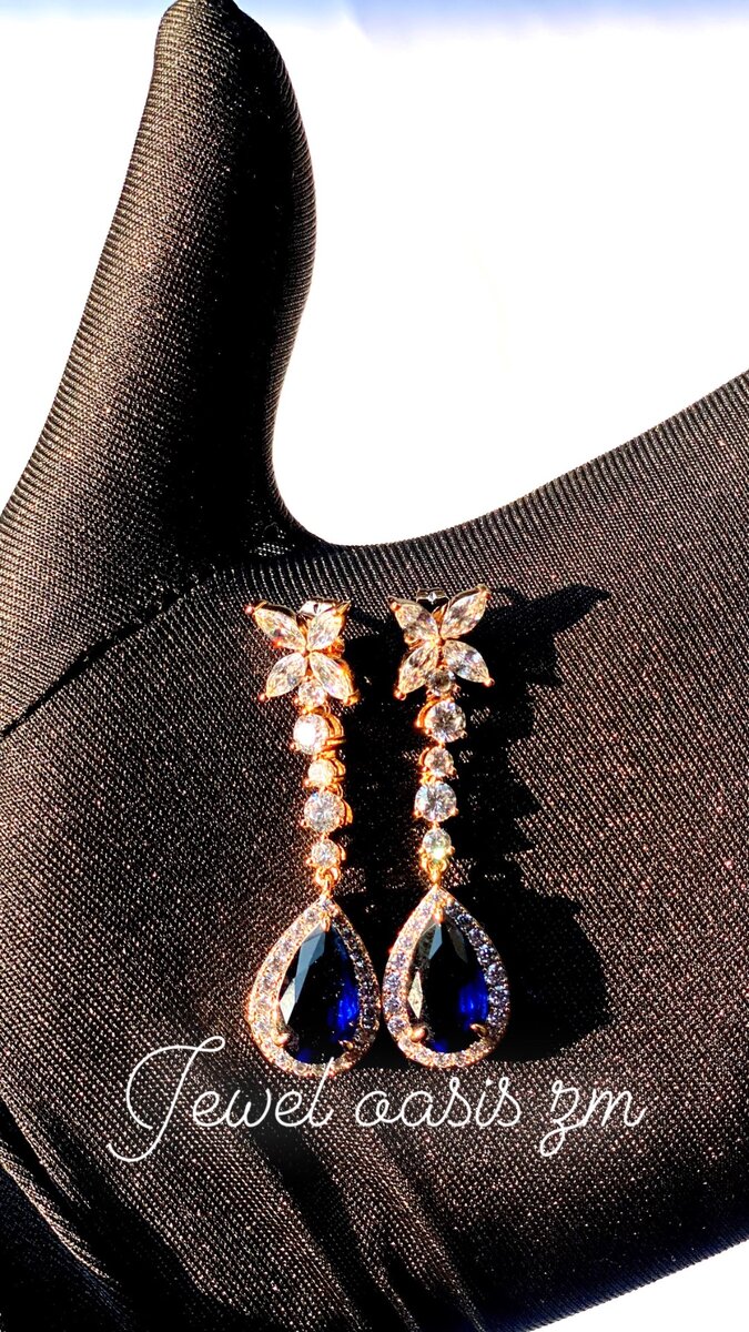 Blue stone earrings
