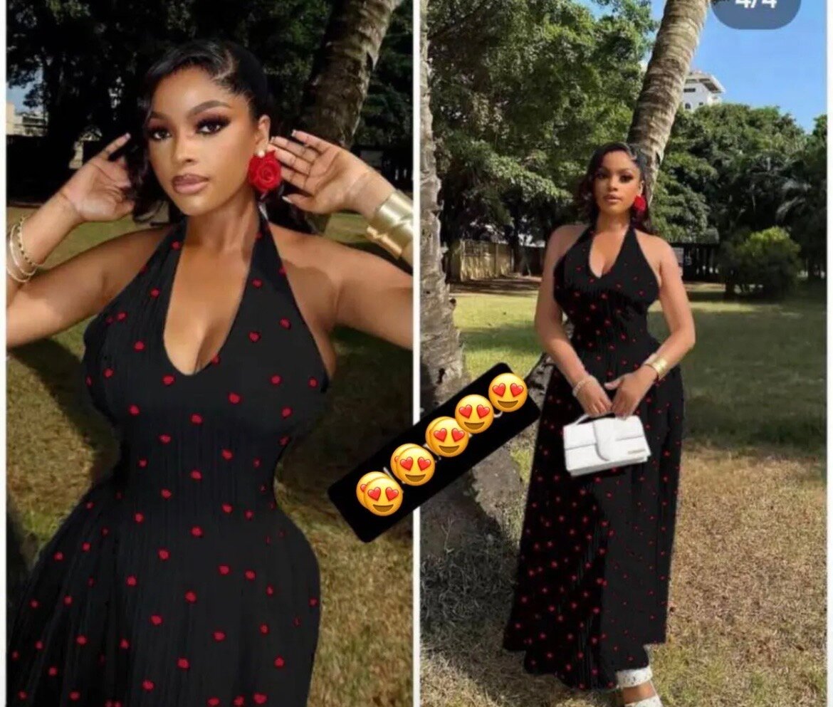 Robe longue à pois élégante