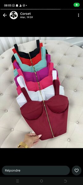 Top bustier coloré élégant