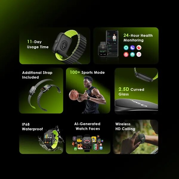 oraimo Watch Nova N 2.5D Curved Glass Smart Watch