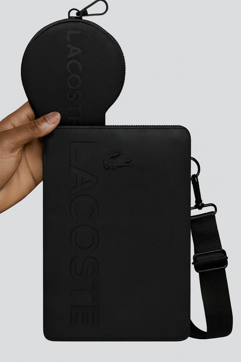 Pochette élégante en cuir noir