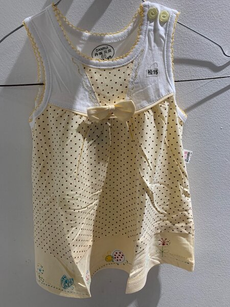 Robe Bébé Pois Jaune