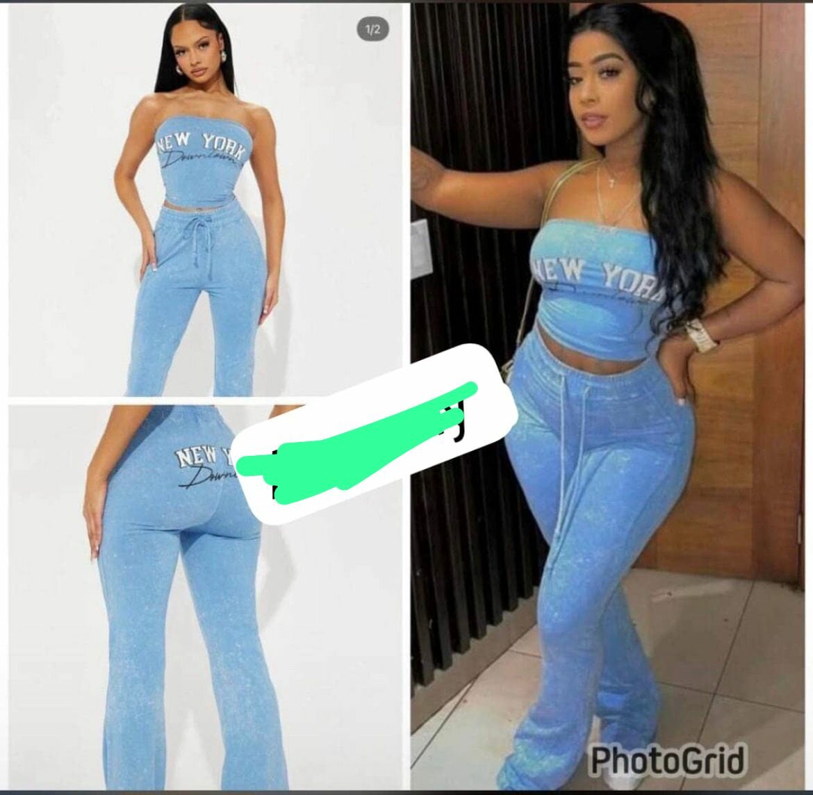 Ensemble coordonné bleu femme