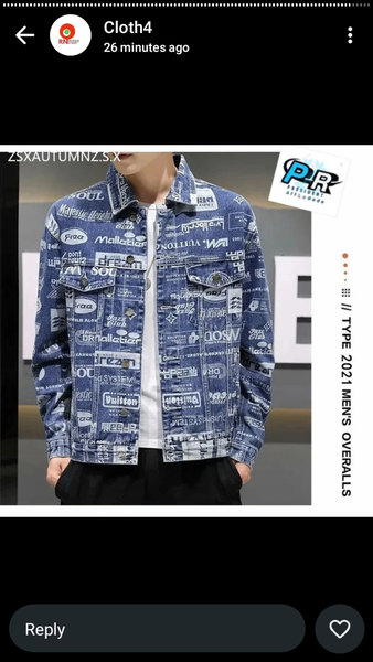 Mens Denim Print Jacket