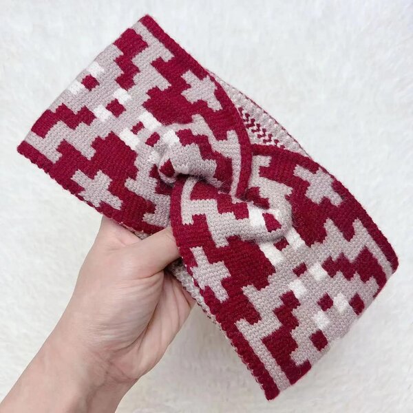 Bandeau tricoté rouge