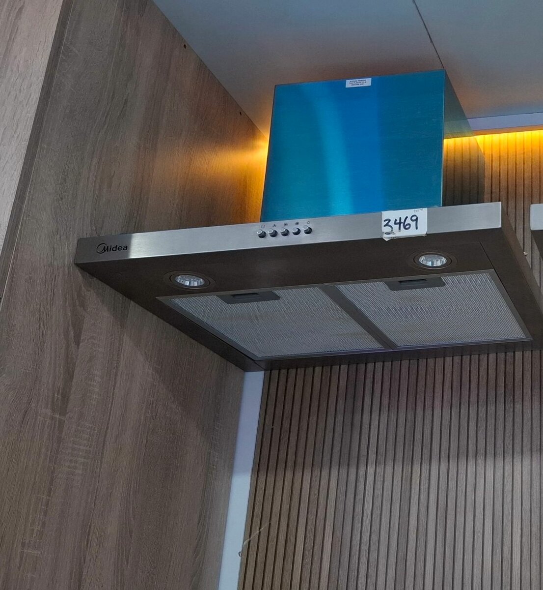 Midea kitchen extractor hood inbuilt carbon filters silver 6