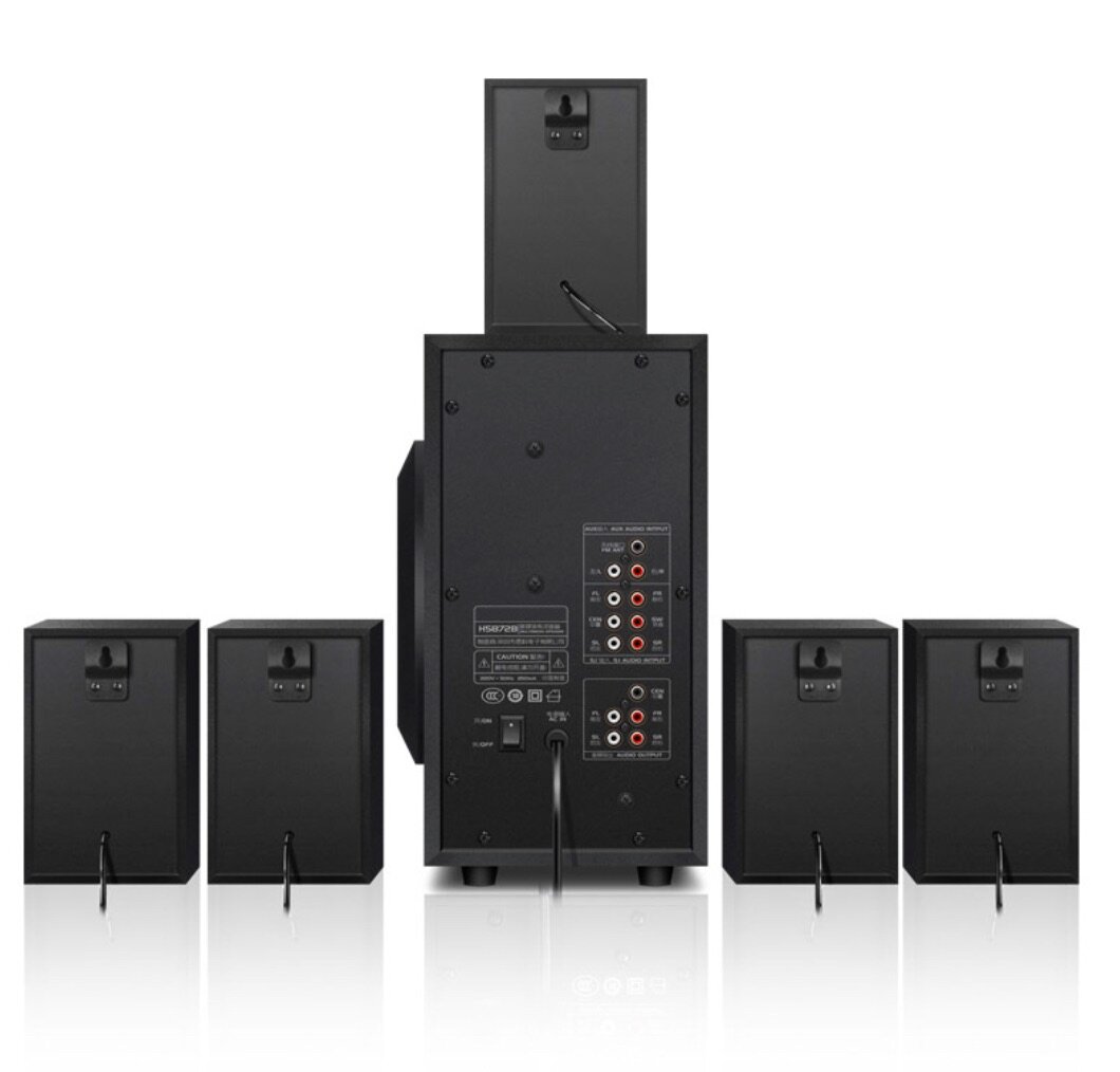 Goldpo H5872B 5.1 bluetooth Speaker 30W Wooden Subwoofer LED