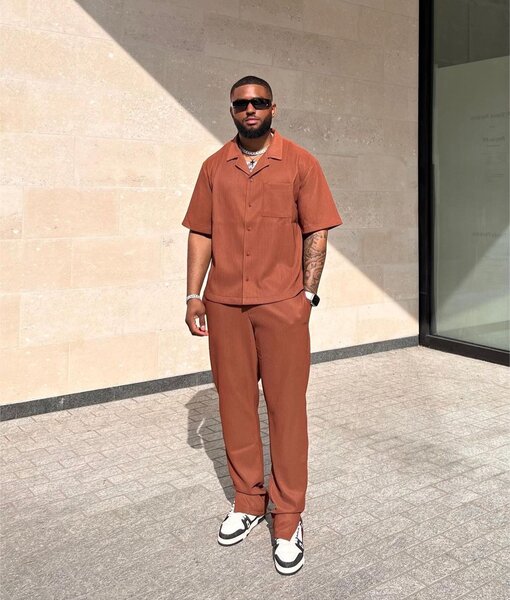 Ensemble chic en lin roux