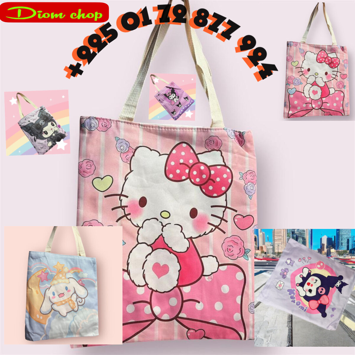 Tote bag design animé