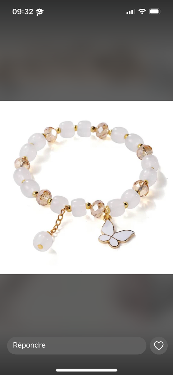 Bracelet perles papillon